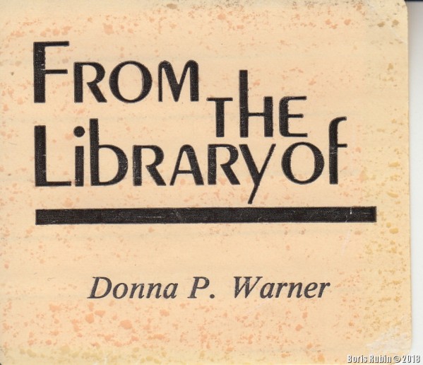 From the Library of Donna P. Warner